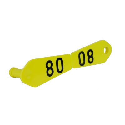 Ohrmarke Duo gelb, geprägt, 25 Stück - Nr.76-100