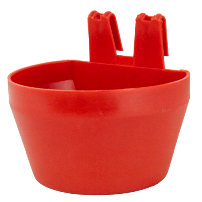 Drink- en voerbak om op te hangen voor tentoonstellingen - celschaal rood