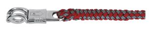 Exclusieve lood rope 200 cm. met paniek haak, rood/grijs
