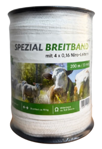 Grasland hek 200 m x 20 mm, wit, hoofd 4 x 0.16 Niro euro