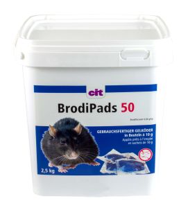 Rattengif BrodiPads Gelpad 2500 g Delen 15 g, Brodifacoum - aasratten muizen