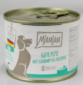 Hondenvoer "Kalkoen & rijst" - 200g blik goede kalkoen op gekookte rijst met gestoomde courgette