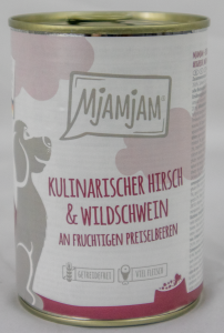 Hondenvoer "Wild &amp; wild zwijn" - 400g culinair hertenvlees &amp; wild zwijn met veenbessen