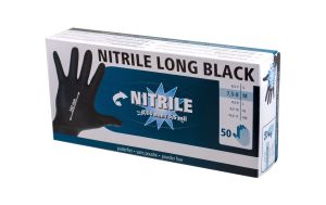Nitrile Handschuhe Long Black 300 mml, 50 Stück, Größe M