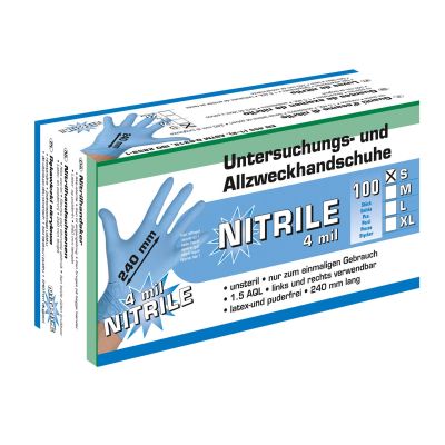 Alle doel handschoenen, verpakt per 100 stuks maat nitril S, 4 mil