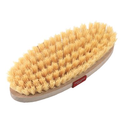 Kardätsche, nylon borstels, met houten terug en hand riem borstelharen
