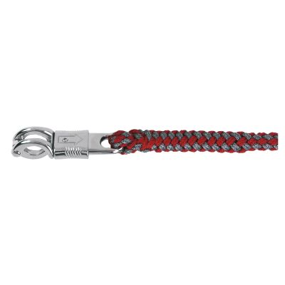 Exclusieve lood rope 200 cm. met paniek haak, rood/grijs