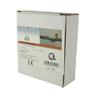 Frostschutz Heizleitung 1 m mit Thermostat Frostsafe Heizkabel 17 Watt
