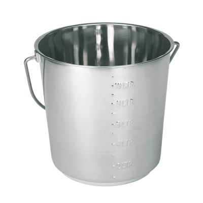 Roestvrij staal emmer 12,3 liter met schaling
