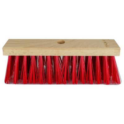 Straatbezem 28 cm, rood, voor Elaston plat hout