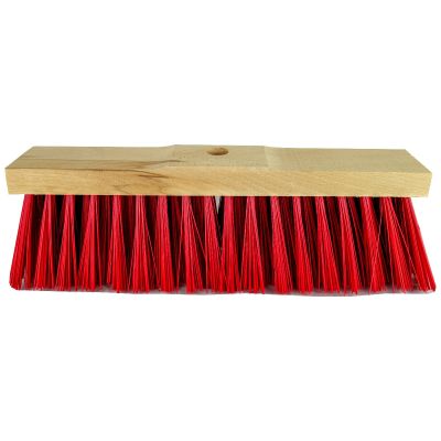 Straatbezem 40 cm, Elaston rood, zadelhout