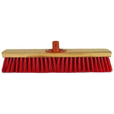 Zaalbezem 50 cm Elaston rood met Quick-Fest houder