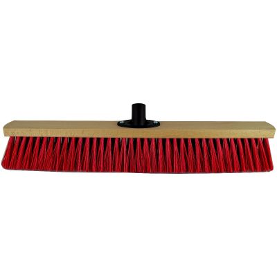 Zaalbezem 60 cm Elaston rood met Quick-Fest houder