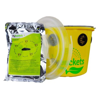 Flybuckets vliegenval + lokstof - vliegenbescherming voor paardenweiden