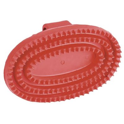 Rubber Striegel junior, ovale, rood