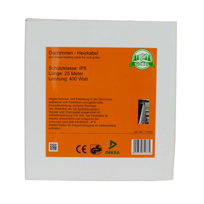 Dachrinnenheizung 25 Meter Heizkabel Auftaukabel Frostschutzkabel Heizkabel 400 Watt