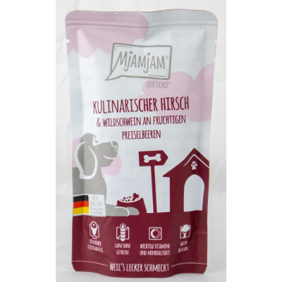 Knijper "Hert &amp; Wild Zwijn" - 125g Hert met wild zwijn en veenbessen
