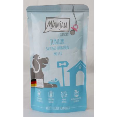 Quetschie dog "Junior" 125g - sappige kip met ei