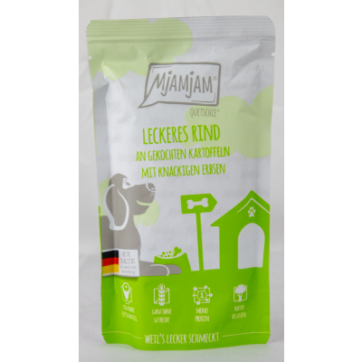 Quetschie "Rundvlees, aardappelen &amp; doperwten" - 125g heerlijk rundvlees met gekookte aardappelen &amp; knapperige doperwten