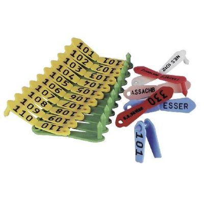 Oormerk duo geel, rood, blauw, groen, wit, gemarkeerde - 25 Stück / Pack