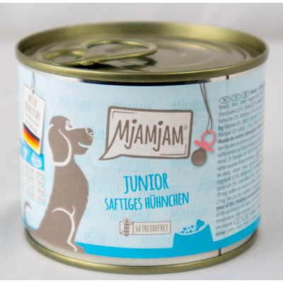 Junior" hondenvoer - 200g blik sappige kip met ei