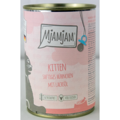 Kattenvoer "Kitten" - 400g blikvoer sappige kip met hoogwaardige zalmolie
