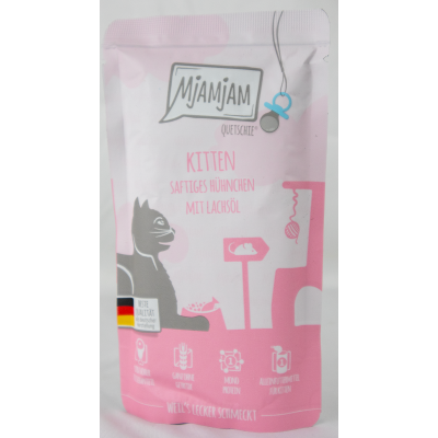 Quetschie "Kitten" 125g - sappige kip met zalmolie