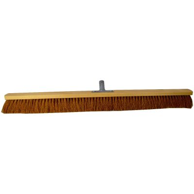 Halbezem 100 cm kokosnoot met metalen steelhouder