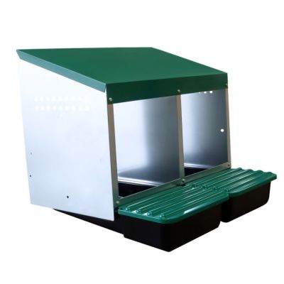 Metalen legnest met 2 compartimenten - met eivak &amp; plastic legplanken