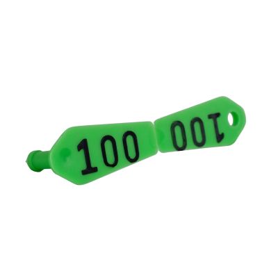 Ohrmarke Duo grün, geprägt, 25 Stück - Nr.76-100