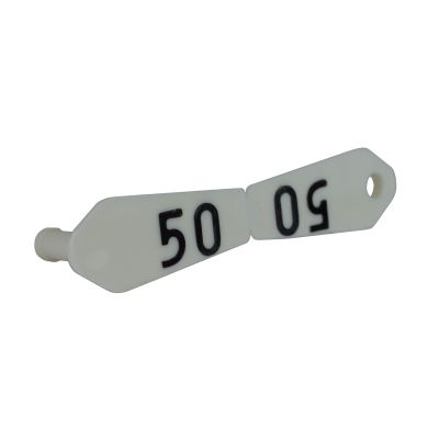 Ohrmarke Duo weiß, geprägt, 25 Stück - Nr.76-100