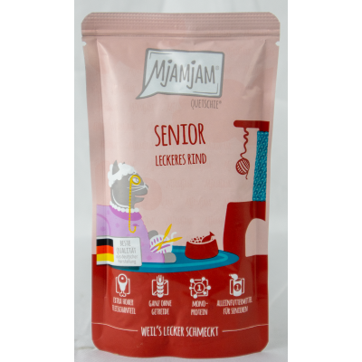 Quetschie "Senior" - 125g heerlijk rundvlees voor oudere katten