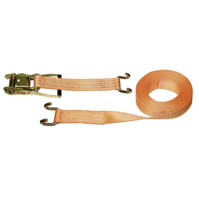 Sjorringen band 2-delige, 8 m x 5 cm oranje met klauw haak, 4000 kg
