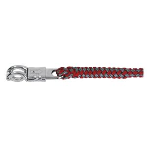 Exclusieve lood rope 200 cm. met paniek haak, rood/grijs