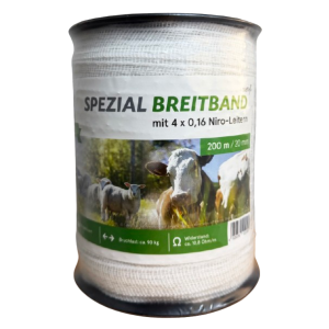 Grasland hek 200 m x 20 mm, wit, hoofd 4 x 0.16 Niro euro
