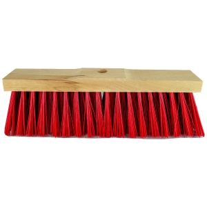 Straatbezem 40 cm, Elaston rood, zadelhout