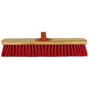 Zaalbezem 50 cm Elaston rood met Quick-Fest houder