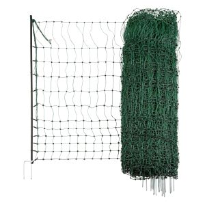 Pluimvee NET 25 m; 112 cm, twin tip, groen niet connectible