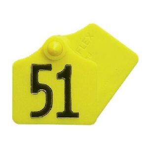 Primaflex oor label maat 1, gevormde, geel, rood, groen, blauw, wit (25 stuks per verpakking)