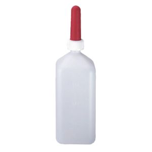 Kalf melk fles 2 liter vierkante, compleet met zuignap