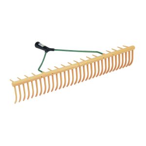 Kunststoff Rasenrechen, 32 gebogene Zinken und 16 Querzinken, 64 cm breit