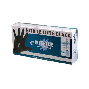 Nitrile Handschuhe Long Black 300 mml, 50 Stück, Größe L